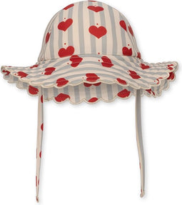 Konges Slojd - Baie - Zwemhoed / Zonnehoed - Amour Blue Stripe - Maat 2 / 4 jaar