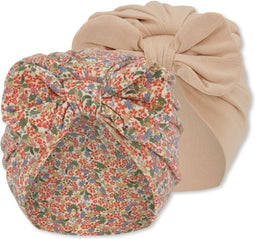 Konges Slöjd Basic 2 pak Bambi bonnet - Jardin rouge - Maat 12-18 maand