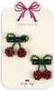 Konges Sløjd Cherry Bow Haarclips - Set van 2 stuks - Smoke Pine