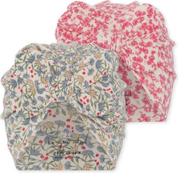 Konges Sløjd - Chleo 2 Pack Bonnet - Set van 2 - Ciel/Jardin - Mutsje - Voor Kinderen - 0-3 Maand - Maat 0-3 mnd