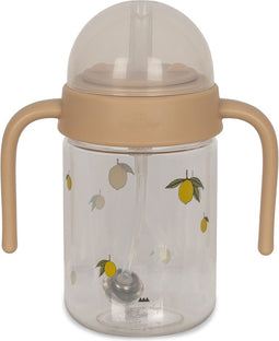 Konges slojd Drinkbeker baby met rietje - Handvat - 330 ml - Lemon
