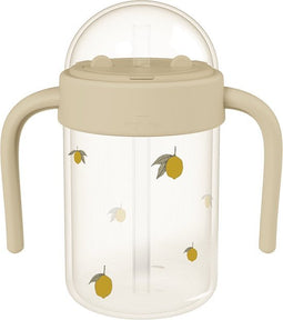 Konges slojd Drinkbeker baby met rietje - Handvat - 330 ml - Lemon