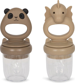 Konges Sløjd fruitspeen draak en panda - Warm clay/Shitake