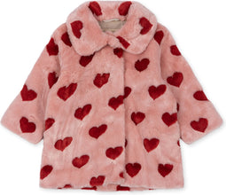 Konges Sløjd Fuzzie Coat/Jas met ronde kraag - Coeur Mellow - Maat 4 jaar