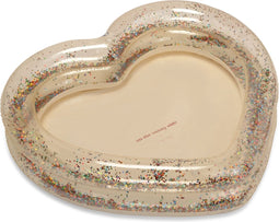 Konges slojd Hartjes zwembad met glitter - Opblaasbaar - 108 x 121 cm - Transparant cream