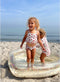 Konges slojd Hartjes zwembad met glitter - Opblaasbaar - 108 x 121 cm - Transparant cream
