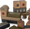 Konges Sløjd Houten speelblokken met print - Set van 34 stuks - Beige/Toffee