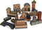 Konges Sløjd Houten speelblokken met print - Set van 34 stuks - Beige/Toffee