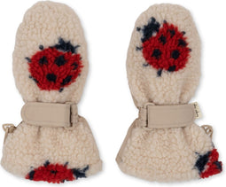 Konges Sløjd Jody Teddy wanten - Ladybug sand - Want - Kinderwanten - Maat 5-8 jaar