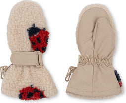 Konges Sløjd Jody Teddy wanten - Ladybug sand - Want - Kinderwanten - Maat 12-18 maand
