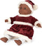 Konges Sløjd Kerstjurk met muts voor babypoppen - poppenkleding - Jolly Red