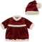 Konges Sløjd Kerstjurk met muts voor babypoppen - poppenkleding - Jolly Red