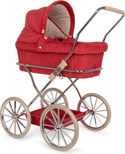 Konges Sløjd - Limited edition - Poppenwagen Corduroy - Rood - 90x41x71cm