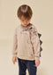 Konges Sløjd Lou Sweatshirt/Trui Animal Spike Dino - Oxford Tan - Maat 7-8 jaar