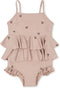 Konges Slöjd Manuca Frill badpak kind - Cherry blush - Maat 5-6 jaar