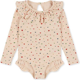 Konges Slöjd Manuca Frill badpak kind - Multiple hearts