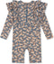 Konges slojd Manuca frill onesie playsuit / Zwempak - Unicorn blue - Maat 9 maand