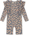 Konges slojd Manuca frill onesie playsuit / Zwempak - Unicorn blue - Maat 3 jaar
