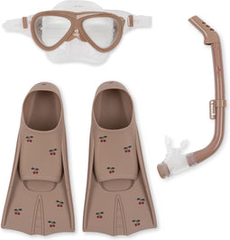 Konges slojd Mello snorkel set kind - Cherry - Duikrbil / Zwemvinnen / Snorkel - Maat 31/32