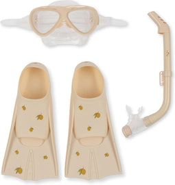Konges slojd Mello snorkel set kind - Lemon - Duikrbil / Zwemvinnen / Snorkel - Maat 31/32