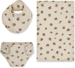 Konges Sløjd Poppen Speelgoed - Slabbetje/Luier/Doek - Katoen - Nursery Set - Peonia