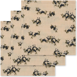 Konges Sløjd Set van 3 Hydrofiele doeken/Tetra doeken 65x65cm - Panda Nuit