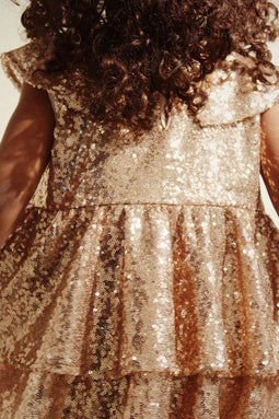 Konges Sløjd Starla Glinsterende jurk met sequins - Gold Blush