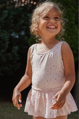 Konges Slöjd Strut badpak kind - Etoile pink sparkle - Maat 3 jaar