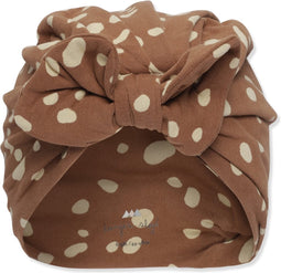 Konges Sløjd Turban beanie baby - Deer Brown - Tulband - Biologisch katoen - Maat 12-18 mnd