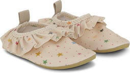 Konges Sløjd - Twinkle frill Zwemschoenen / Turnpantoffel - Star multi - Zwemslof - Waterschoen - Anti-slip - Maat 24/25