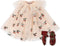 Konges Sløjd Verkleedkledij Glitter Feetje - Cape en schoentjes - Ma Grand Cerise - Maat 23/24