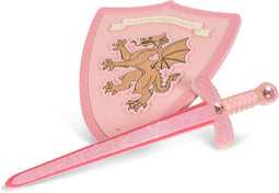 Konges Sløjd Verkleedkledij Princes - Zwaard en schild - Pink glitter