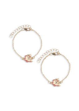Konges Sløjd Verstelbare Unicorn Bestie Armbanden - Set van 2 stuks - Gold