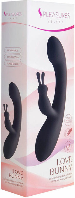 Konijn Vibrator S Pleasures Zwart (18,7 x 3,5 cm)