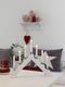Konstsmide 1041 - Kerstkandelaar - 7 lamps - wit gelakt met decoring - 230V - voor binnen - warmwit