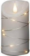 Konstsmide 1834-190 - LED kaars - met living light vlam - omwikkeld met 14 lamps micro LED zilver metaaldraad - met 4-6u timer - op batterij - voor binnen - warmwit