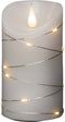 Konstsmide 1834-190 - LED kaars - met living light vlam - omwikkeld met 14 lamps micro LED zilver metaaldraad - met 4-6u timer - op batterij - voor binnen - warmwit