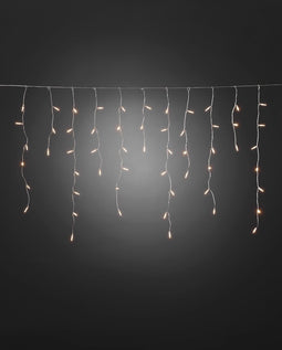 Konstsmide 2742 - Snoerverlichting - 200 lamps LED pizello iciclesnoer transp kabel - 507 cm - 24V - voor buiten - warmwit