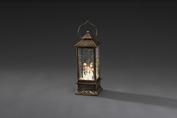 Konstsmide 2889 - Kerstdecoratie - 1 lamps LED sneeuwlantaarn met sneeuwpop - 11x27 cm - op batterij - voor binnen - warmwit