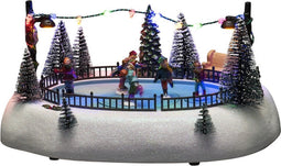 Konstsmide 4254-000 LED-decor IJsbaan met kinderen Meerkleurig LED Bont Schakelaar, Muziek