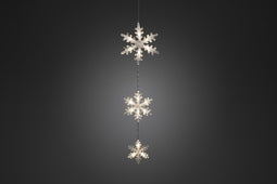 Konstsmide 6116 - Snoerverlichting - 15 lamps LED acryl snoer 3 sneeuwvlokken - 60cm - 24V - voor binnen - koelwit