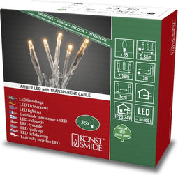 Konstsmide 6352-823 Micro-lichtketting Binnen Energielabel: G (A - G) werkt op het lichtnet Aantal lampen 35 LED Amber Verlichte lengte: 2.38 m