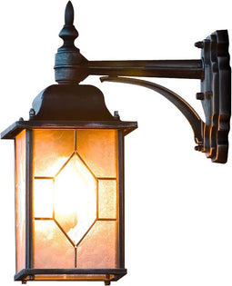 Konstsmide 7248 - Wandlamp - Milano wandlamp neerwaarts 38cm 230V E27 - zwart/zilver