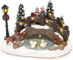 Konstsmide Kerstdecoratie Brug Led 18 Cm Polyresin Bruin/wit