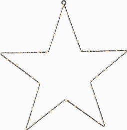 Konstsmide LED Verlichte Ster op batterij - Amber - 45 centimeter - IP20 - Zilver
