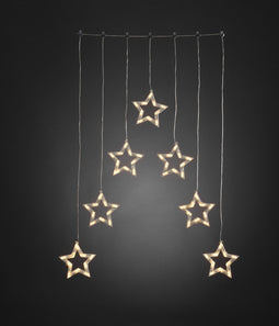 Konstsmide Lichtgordijn - 70 lamps LED piramidevorm - 118x72 cm - 24V - voor buiten - warmwit