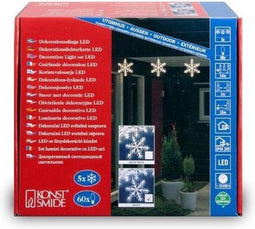 Konstsmide Lightset, 5 snowflakes 60 LED Geschikt voor gebruik binnen 60lampen LED
