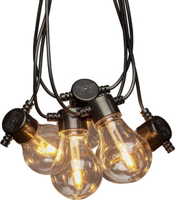 Konstsmide® Sweden 2391-800 - Snoerverlichting - Premium feestverlichting 10 lamps extra warmwit met vervangbare single filament PowerLED lichtbronnen - zeer energiezuinig en duurzaam - 450 cm - 24V - 4 traps dimmer - voor buiten of binnen