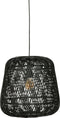 WOOOD Exclusive Moza Hanglamp - Bamboe - Zwart - 36x36x36