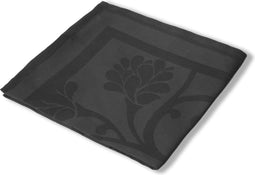 KOOK Damast Bloem Servetten - 40 x 40 cm - 4 stuks - Zwart